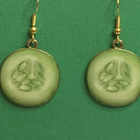 Pickle Earring, Cucumber Earring, Funny Food Earring, Gift, Vegetable Ea… - Picture 4 of 4